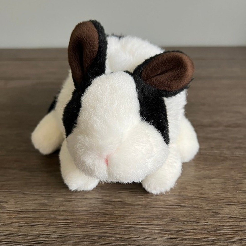 Walmart Dutch Rabbit Bunny Puppet Plush Black White Stuffed Animal Toy